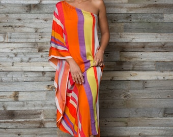 Silk Maxi Kaftan Dress, Maroccan Kaftan, Plus Size Clothing, One Shoulder Dress, African Dress, Comfort Wear, Silk Kaftan, Evening Gown