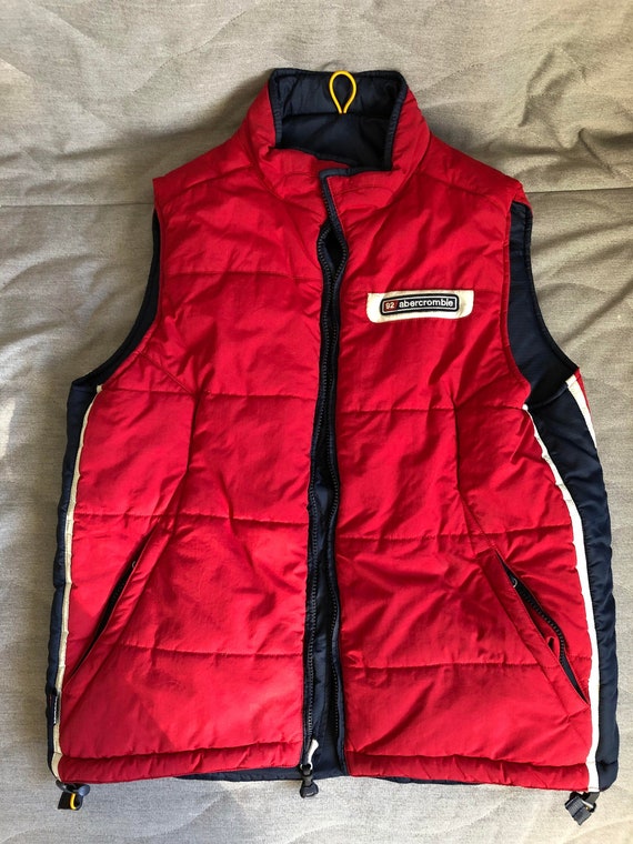 Vintage A/92 Abercrombie Reversible Vest - Red / Blue… - Gem