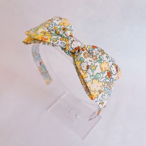 Liberty of London x kitty yellow floral bow headband toddler kids girls women’s head band hair accessories