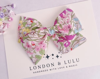 Liberty of London x kitty bow garden floral kids hair clip girls pigtails women’s baby headband kawaii japan rare
