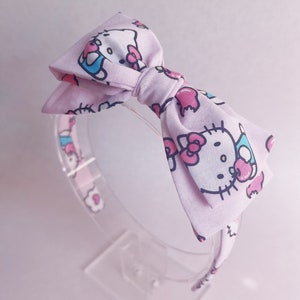 Diadema con lazo grande de gatito kawaii rosa para niñas y mujeres, manzanas de gran tamaño, gato de dibujos animados, lindos ratones azules, ratón, San Valentín japonés