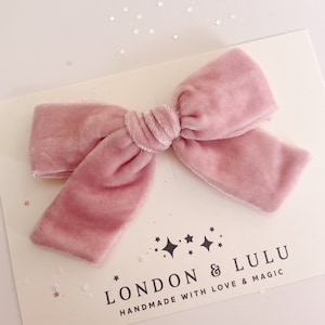 Sugarplum rosa seda veludo crianças laço de cabelo clipe bebê náilon bandana meninas tranças acessórios natal blush lilás rosa balé bailarina