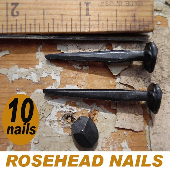 Rosehead Square Wrought Head Nails 2/" /"Patina/" 5 6d Vintage Historic