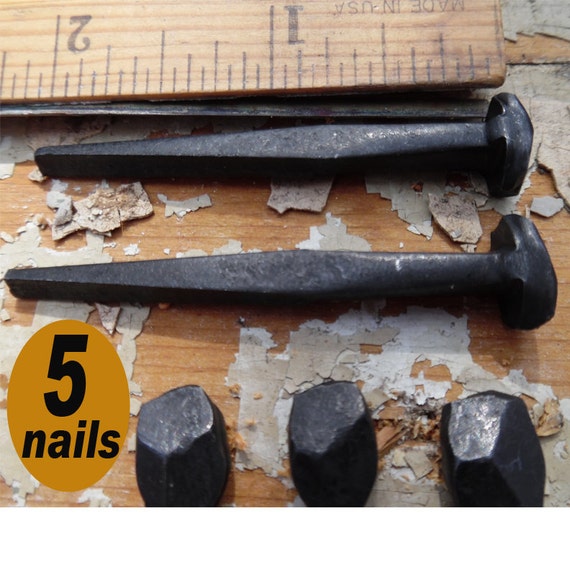Rosehead Square Wrought Head Nails 2/" /"Patina/" 5 6d Vintage Historic