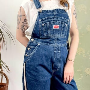 Salopette Lee Rivetée Vintage Années 90 – Taille 32x30 Jambes Larges – Fabriquée Aux États-Unis