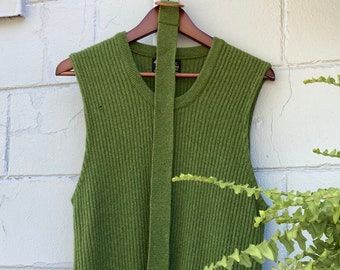 1960s Puritan Aquaknit Belted Lambswool Sweater Vest