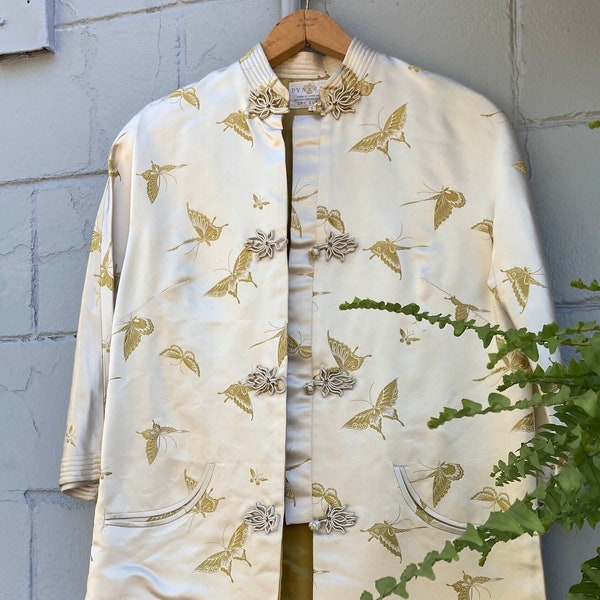 1960s Butterfly Silk Brocade Oriental Jacket