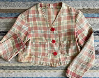 1930 40s Childrens Flannel Shirt small 5 6