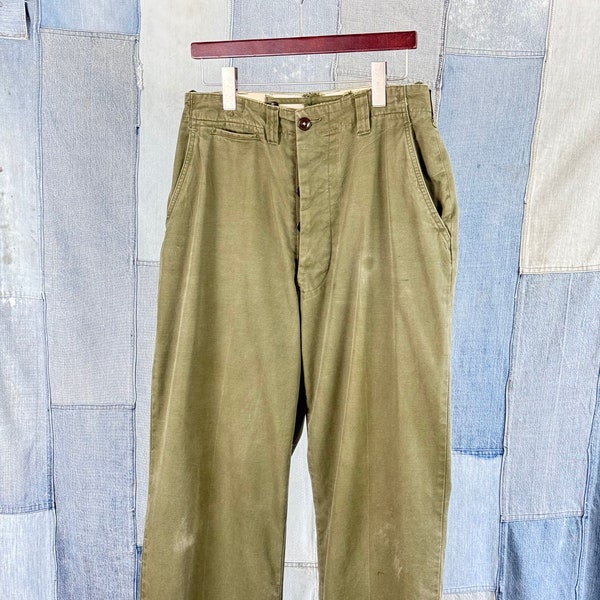 33x32 WWII 1940s 50s M-43 OD Cotton Field Trousers