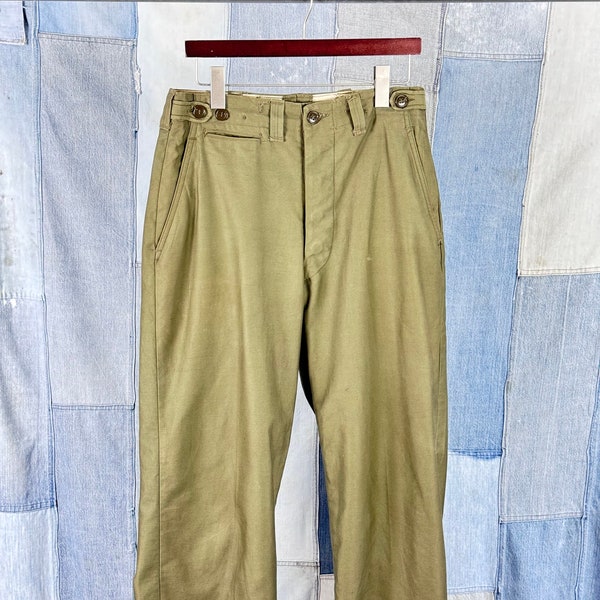 32x30 WWII 1940s M-43 OD Cotton Field Trousers