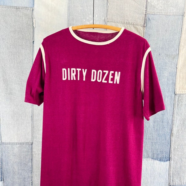 Vintage 1970s Dirty Dozen Whirlpool Ringer T Shirt