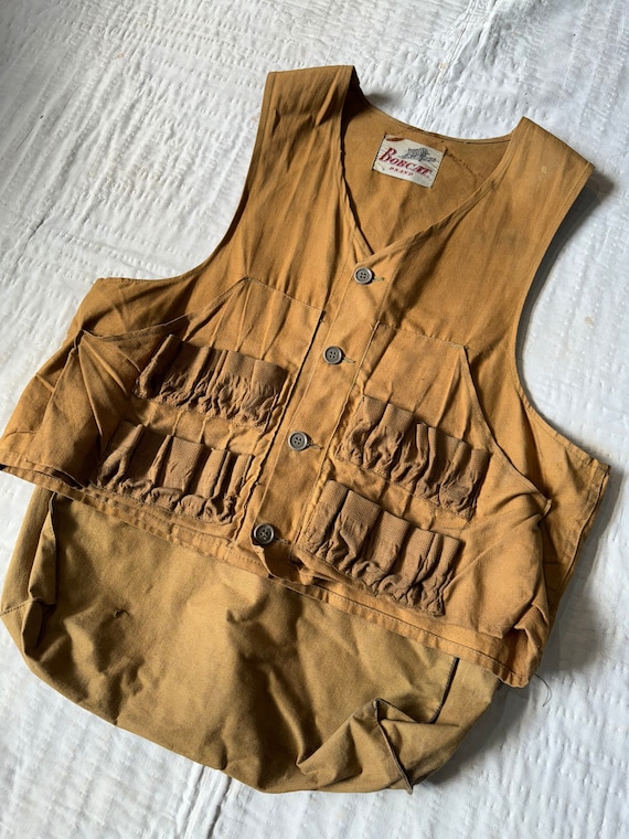 Vintage 1950s Bobcat Hunting Vest