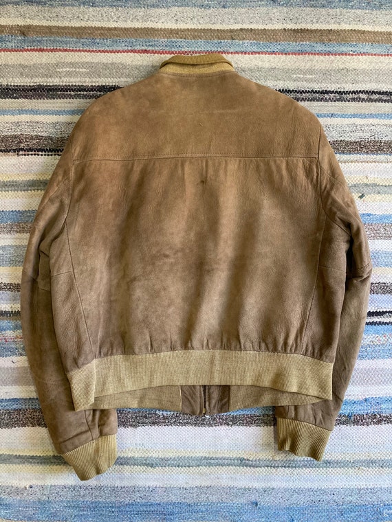 1960s Suede Leather Bomber Jacket - image 3