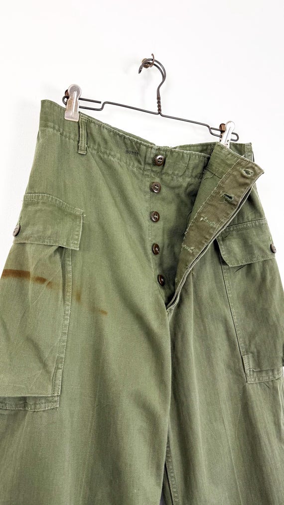 Vintage 1940s HBT Cargo Side Pocket Pants WWII US Military | 30 x 32