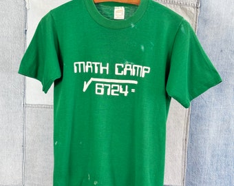 Vintage 1980s Math Camp Graphic T Shirt