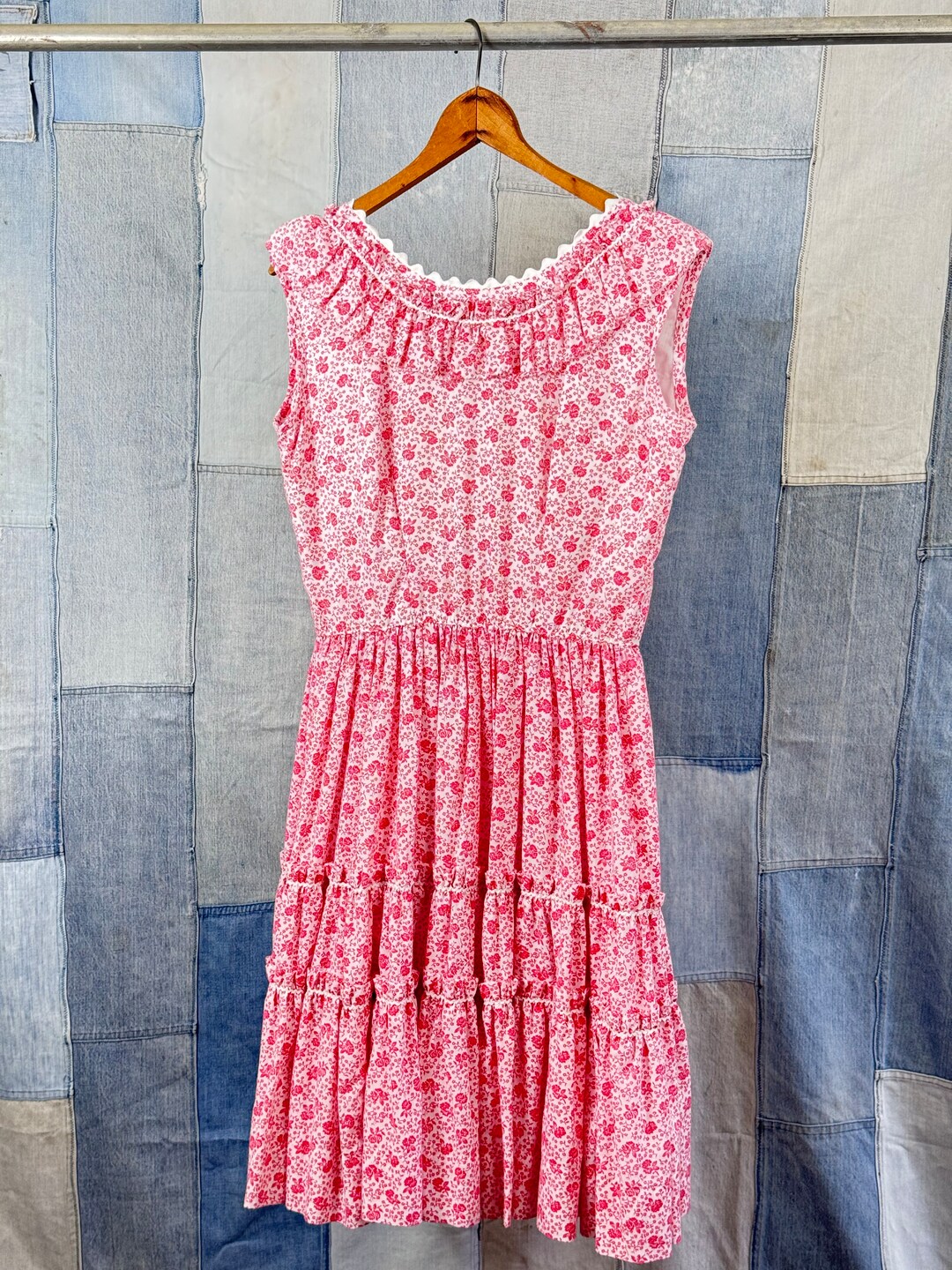 1960s Floral Ric Rack Square Dance Dress - Etsy