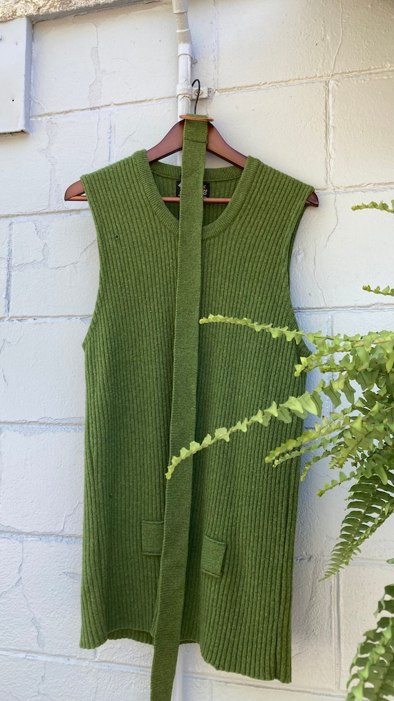 1960s Puritan Aquaknit Belted Lambswool Sweater Ve