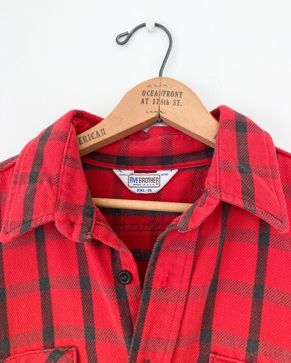 Five Brother flannel shirt | vintage distressed f… - image 6