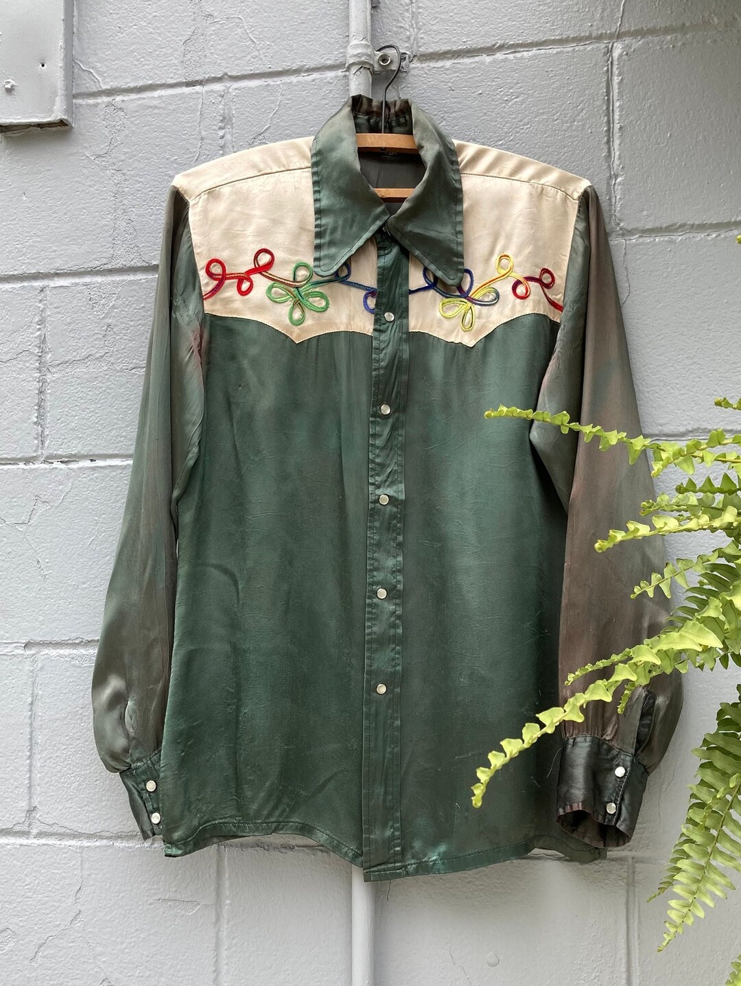1950s 60s Silk Pearl Snap Western Shirt - Etsy