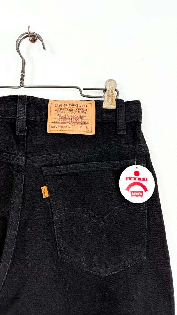 Vintage NOS 1990s Levi’s Orange Tab 550 Student Black Denim Jeans 29x32