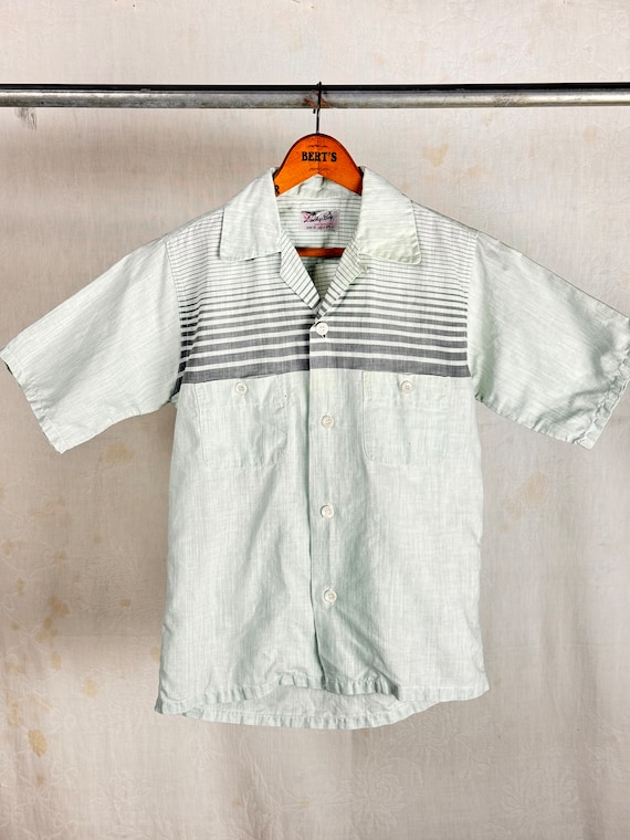 Vintage 1950s Loop Collar Lucky Boy Woven Shirt
