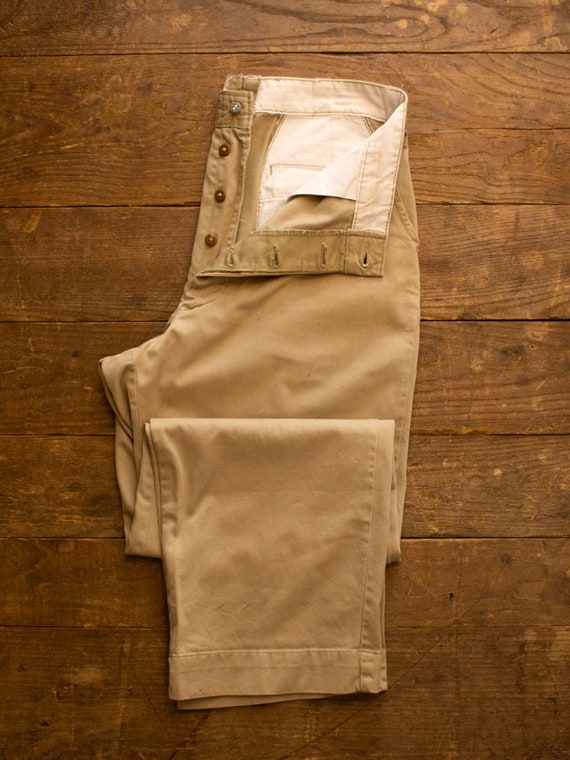Vintage Military Khaki Pants | 50s Mens Pants | Co