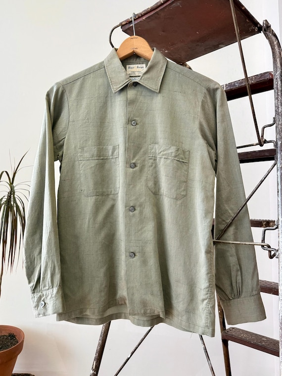 Vintage 1950s Lustre-Glo Cupioni Rayon Shimmer Textured Shirt | small