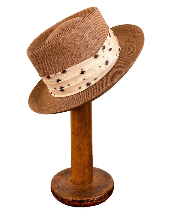 Knox New York Vintage Mens Hat 50s Straw Hat Woven Etsy