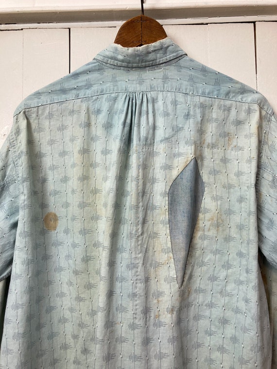 Distressed 1930s 40s Cotton Popover Shirt - image 8