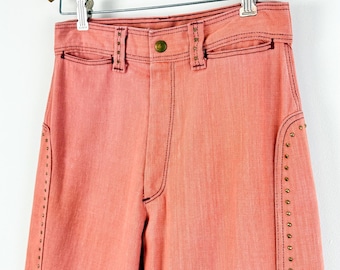 Vintage jaren 1970 bezaaid geborsteld denim wijde pijpen | xxklein xklein