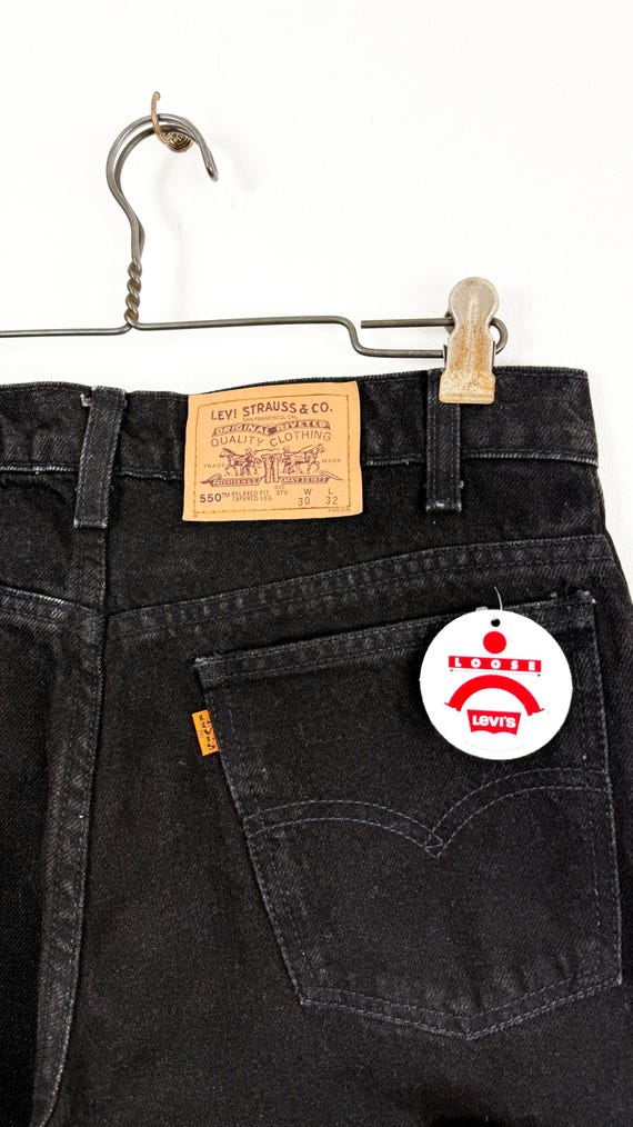 Vintage NOS 1990s Levi’s Orange Tab 550 Student Black Denim Jeans 30x32