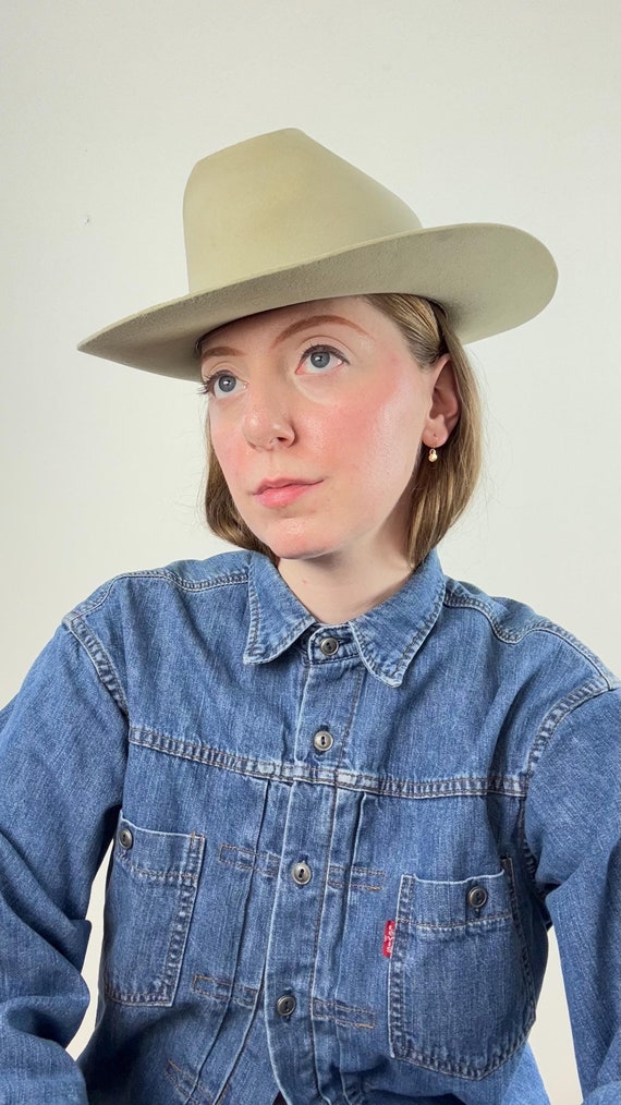 Vintage 1960s Stetson Eddie Bauer 3X Felt Fedora Cowboy Hat 6 3/4