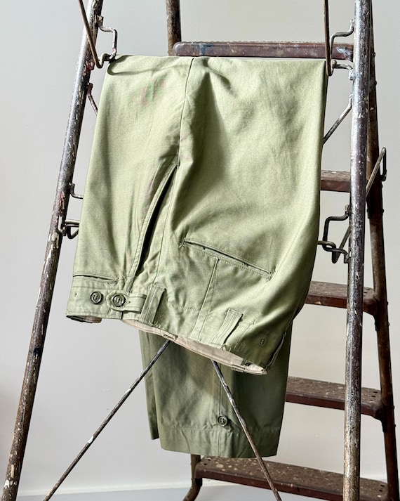 Vintage WWII 1940s M-43 OD Cotton Field Trousers | 32 x 30