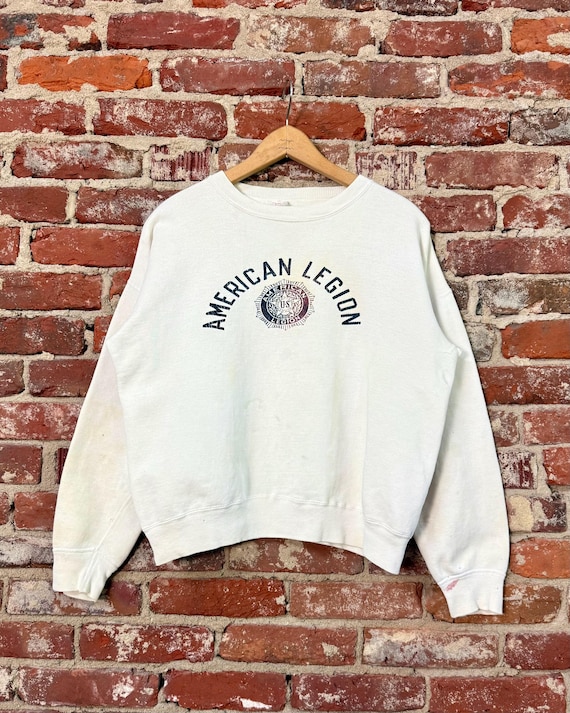 Vintage 1950s American Legion Graphic Champion Cotton Sweatshirt | medium