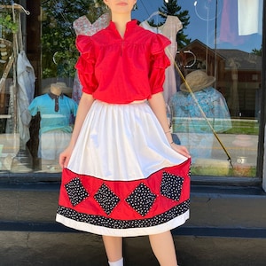 1980s Georgio Sant Angelo Border Skirt Set