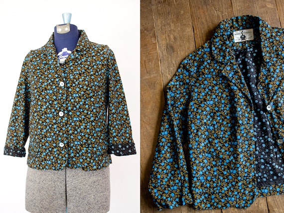 Poplin Shirt Jacket | 60s Prairie Blouse | Calico