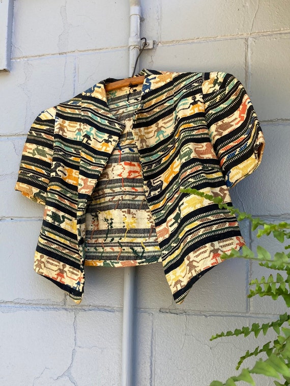 Vintage 1930s 40s Guatemalan Woven Bolero Jacket