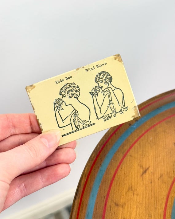 Antique 1920s Risqué Lady Celluloid Pocket Mirror