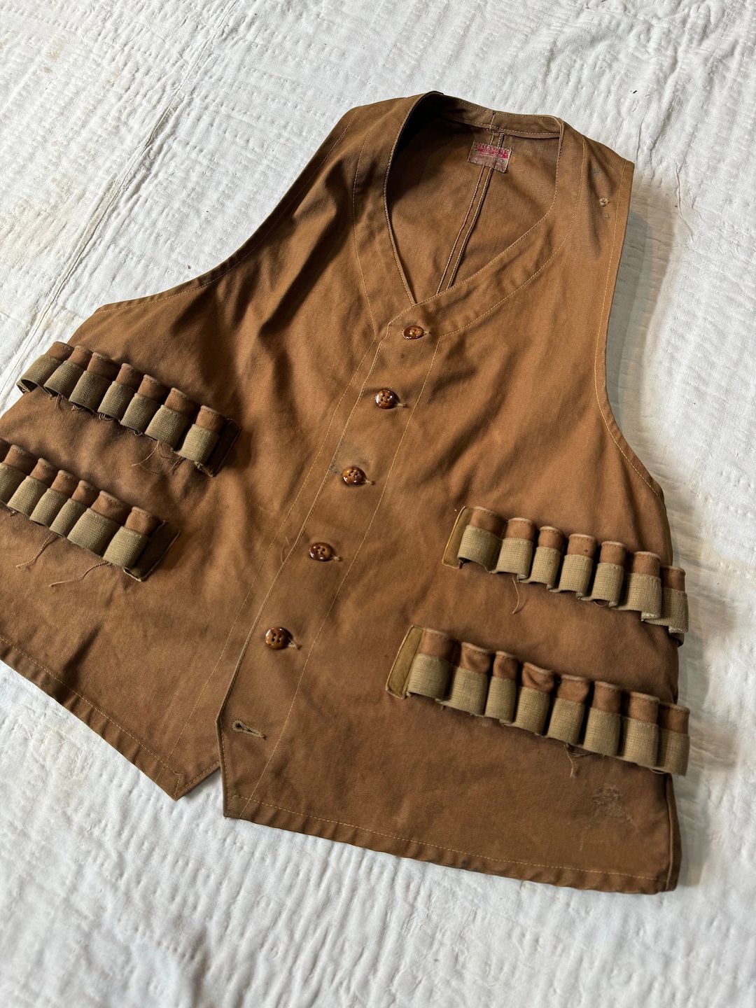 希少 50s DUXBAK Vintage Hunting Cords Vest Vintage Duxbak Hunting Vest Canvas Metal Zip Leather