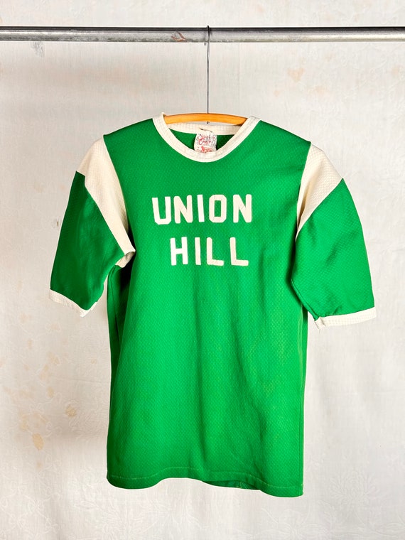 Vintage 1960s 70s Union Hill Polyester Sports Jersey T Shirt
