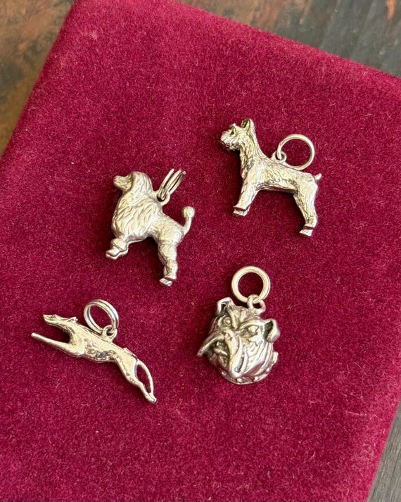 Vintage Dog Sterling Silver Charm Pendant | pick one