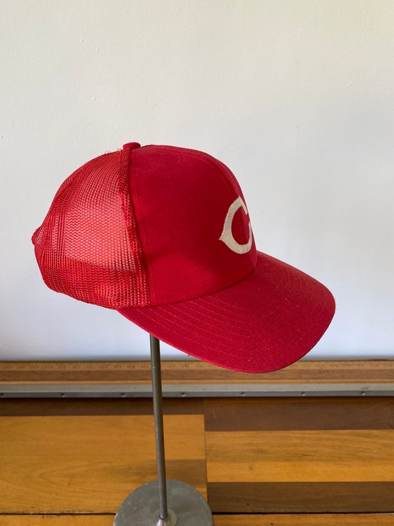 90s Cincinnati Reds trucker  snapback hat xs/kids - image 5