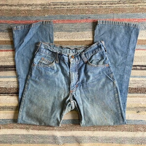 1960s 70s Childrens Flared Denim Jeans 10 large