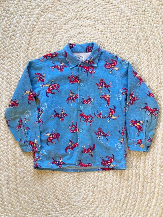 1950s Cowboy Flannel Shirt Kids Vintage - Gem