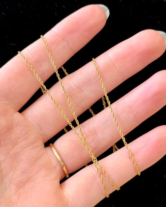 Vintage 14k Gold Filled Fine Rope Chain Necklace | 18”