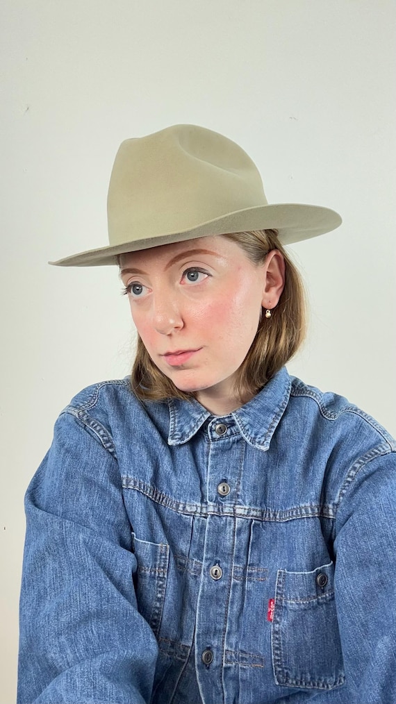 Vintage 1950s Pilgrim Formease Deluxe Quality Sable Finish Felt Fedora Hat 7 1/8