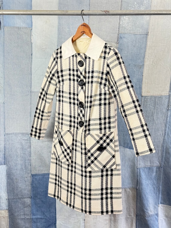 1960s Mod Plaid Mini Dress