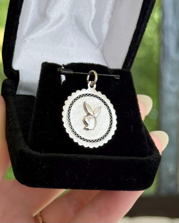 Vintage 1970s Playboy Bunny Sterling Silver Charm Pendant