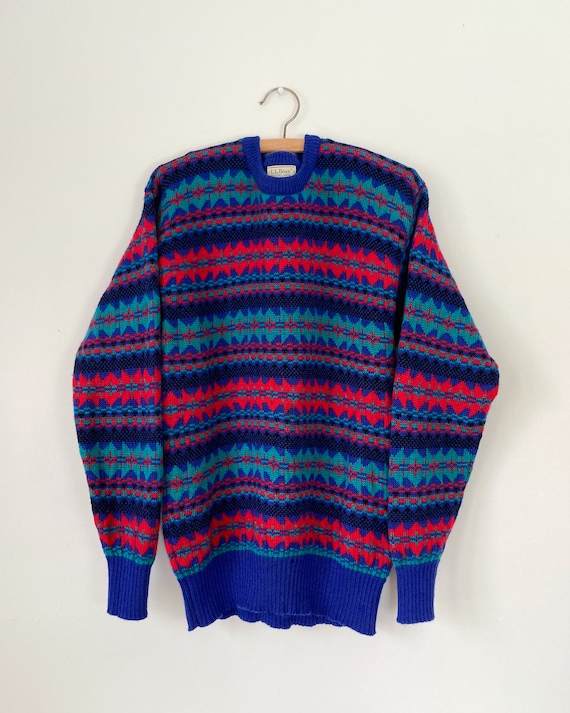 LL Bean bright wool sweater | vintage LL Bean swe… - image 2