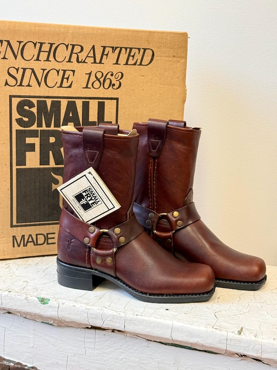 Vintage Frye Harness Pull On Boots Brown Leather Kids 11 12 12.5 13 13.5 1 1.5 2 2.5 3